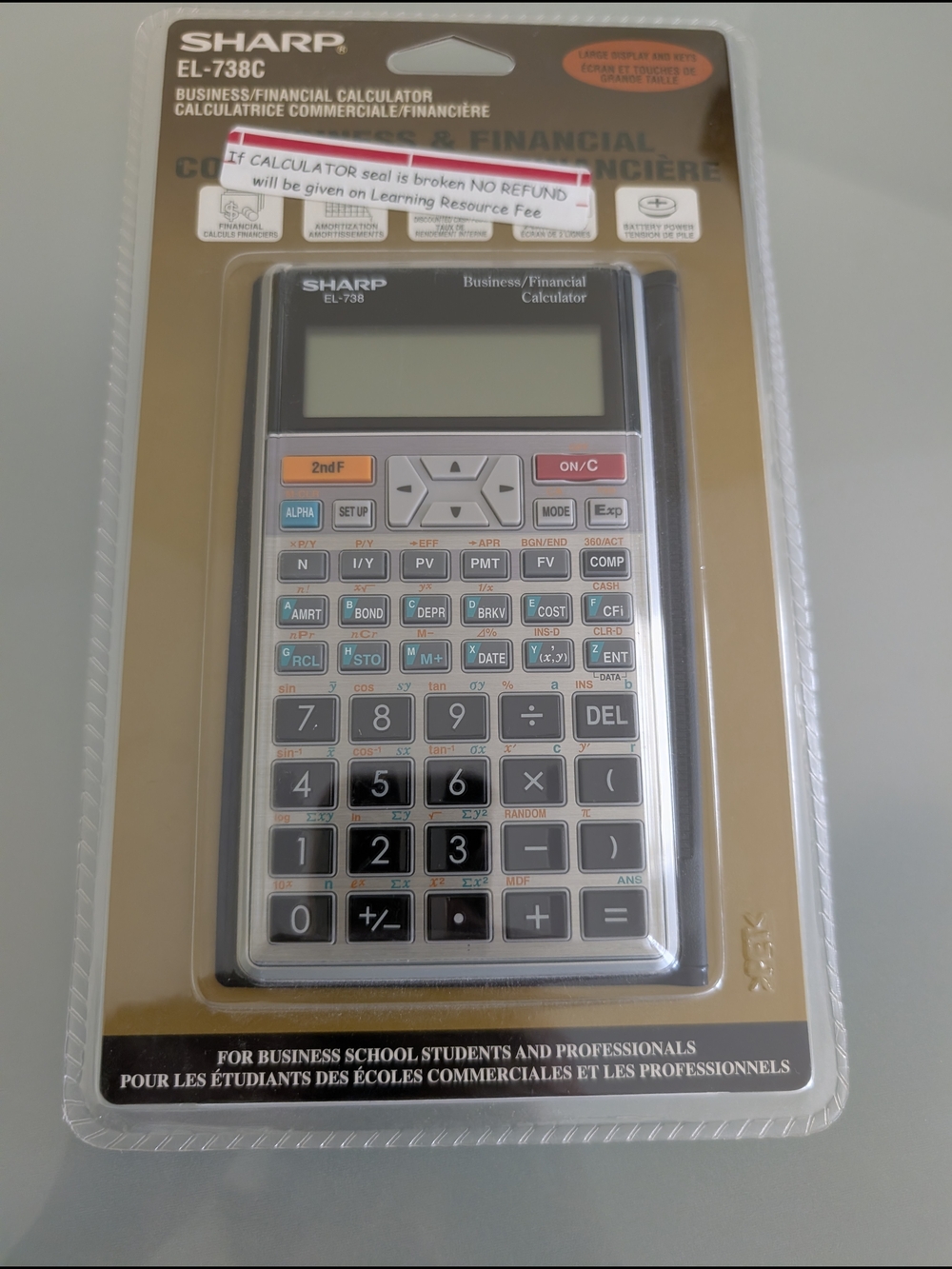 Sharp EL-738C Business/Financial Calculator - Silver/Black